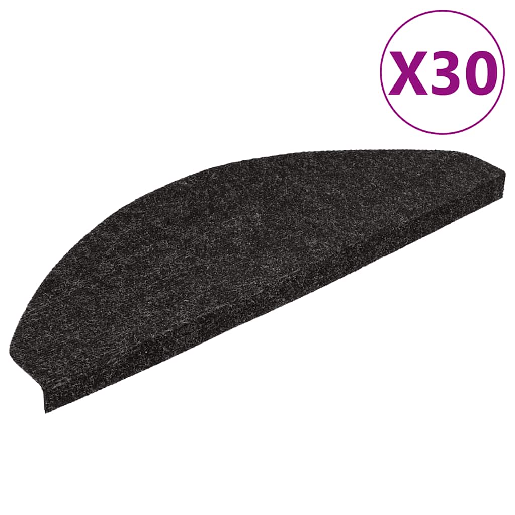 Selvklebende trappematter 30 stk svart 56x17x3 cm
