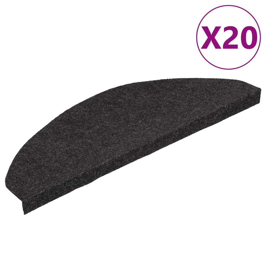 Selvklebende trappematter 20 stk svart 65x22,5x3,5 cm