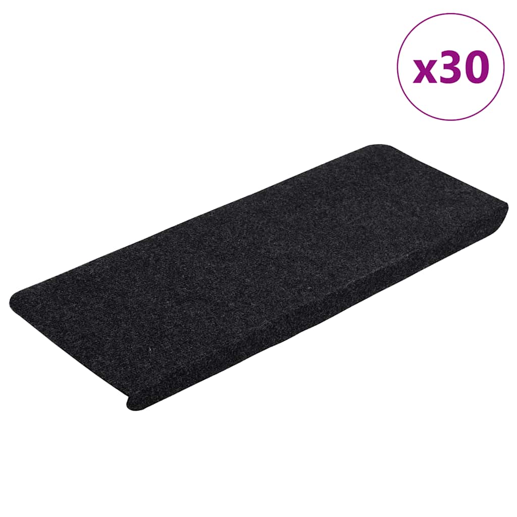 Selvklebende trappematter 30 stk svart 65x24,5x3,5 cm