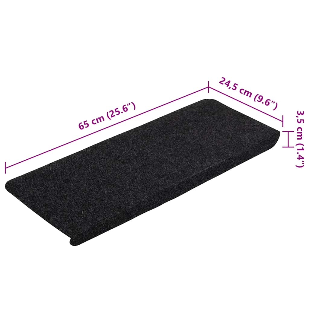 Selvklebende trappematter 30 stk svart 65x24,5x3,5 cm