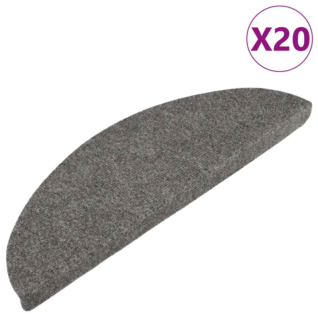 Selvklebende trappematter 20 stk grå 56x17x3 cm