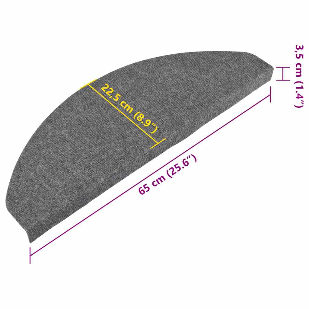 Selvklebende trappematter 20 stk grå 65x22,5x3,5 cm