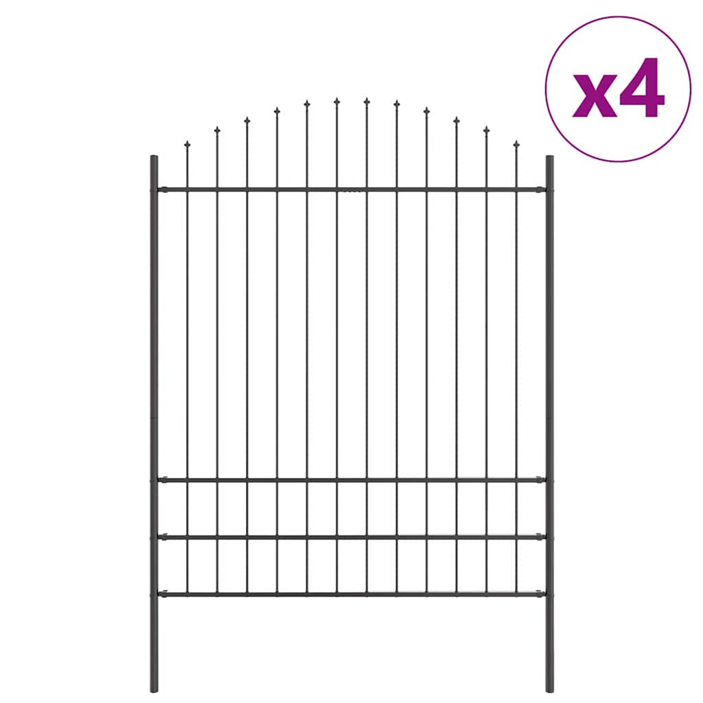 Hage Hegning 4 pcs Grå 170 x 225 cm Pulverlakkert stål