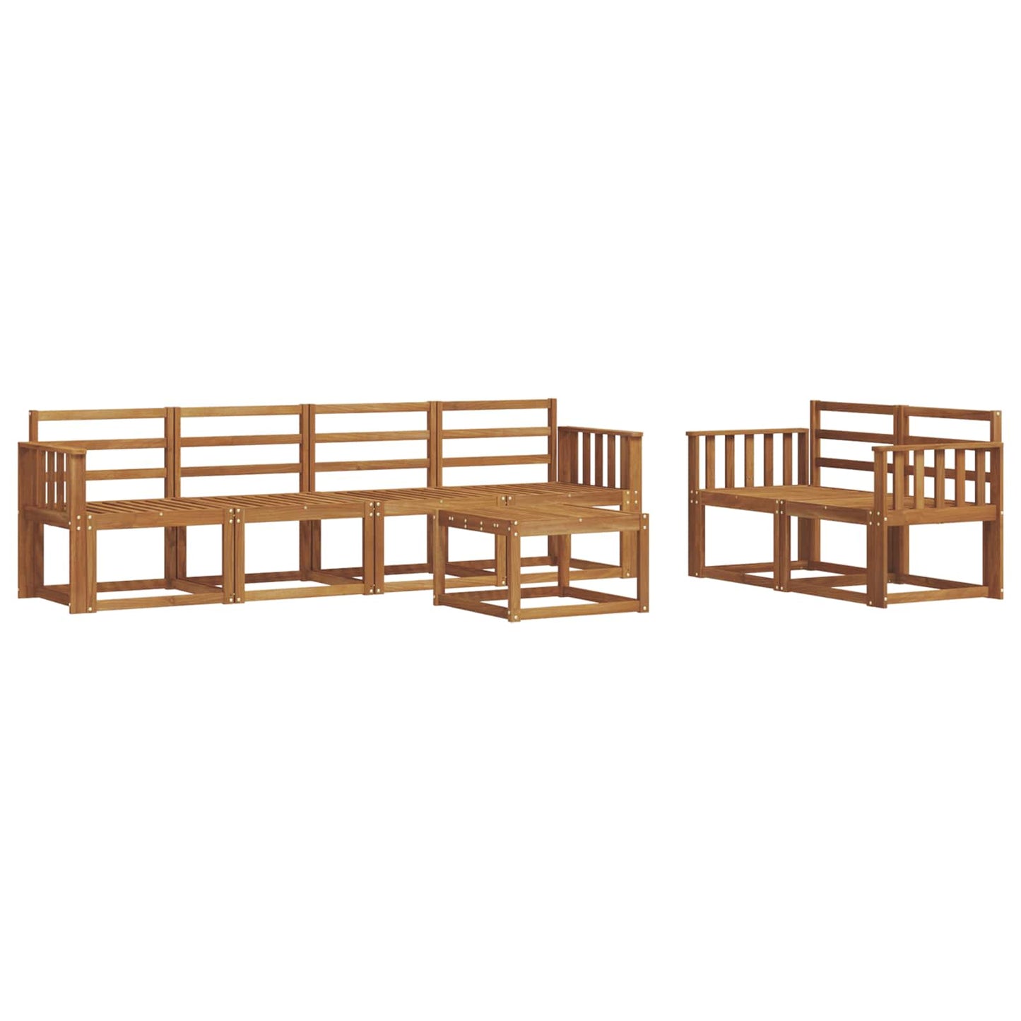 Utendørs sofa-sett 7 pcs Naturlig