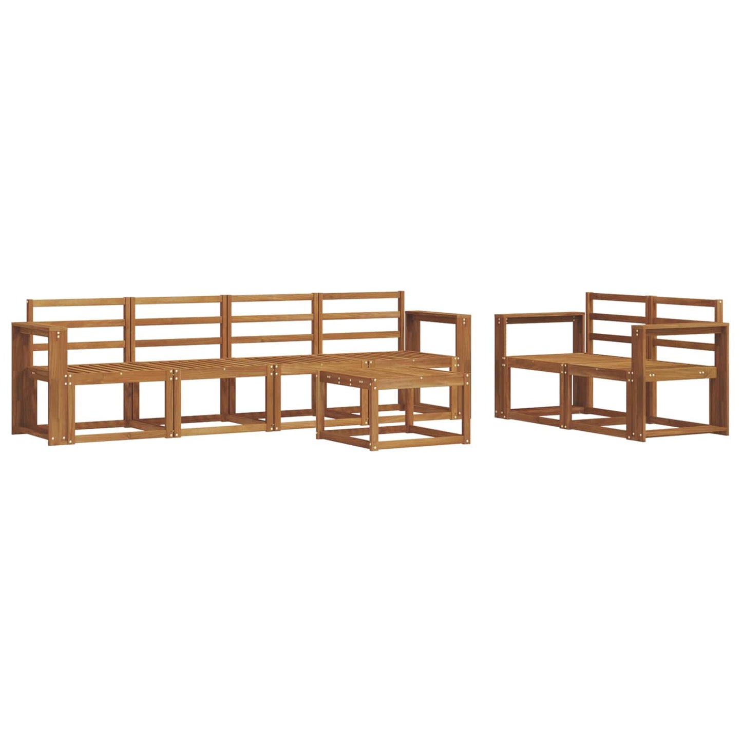 Utendørs sofa-sett 7 pcs Naturlig