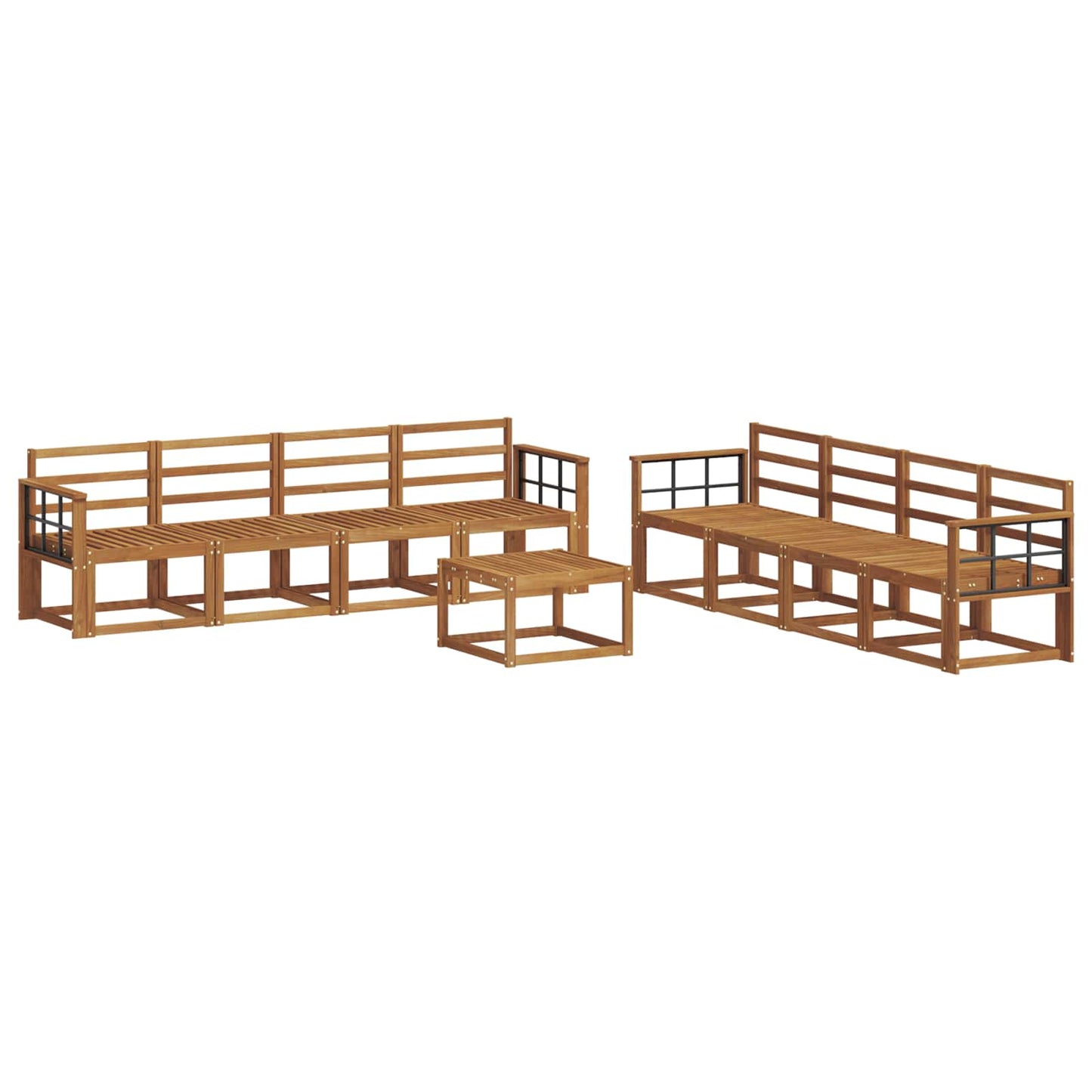 Utendørs sofa-sett 9 pcs Naturlig