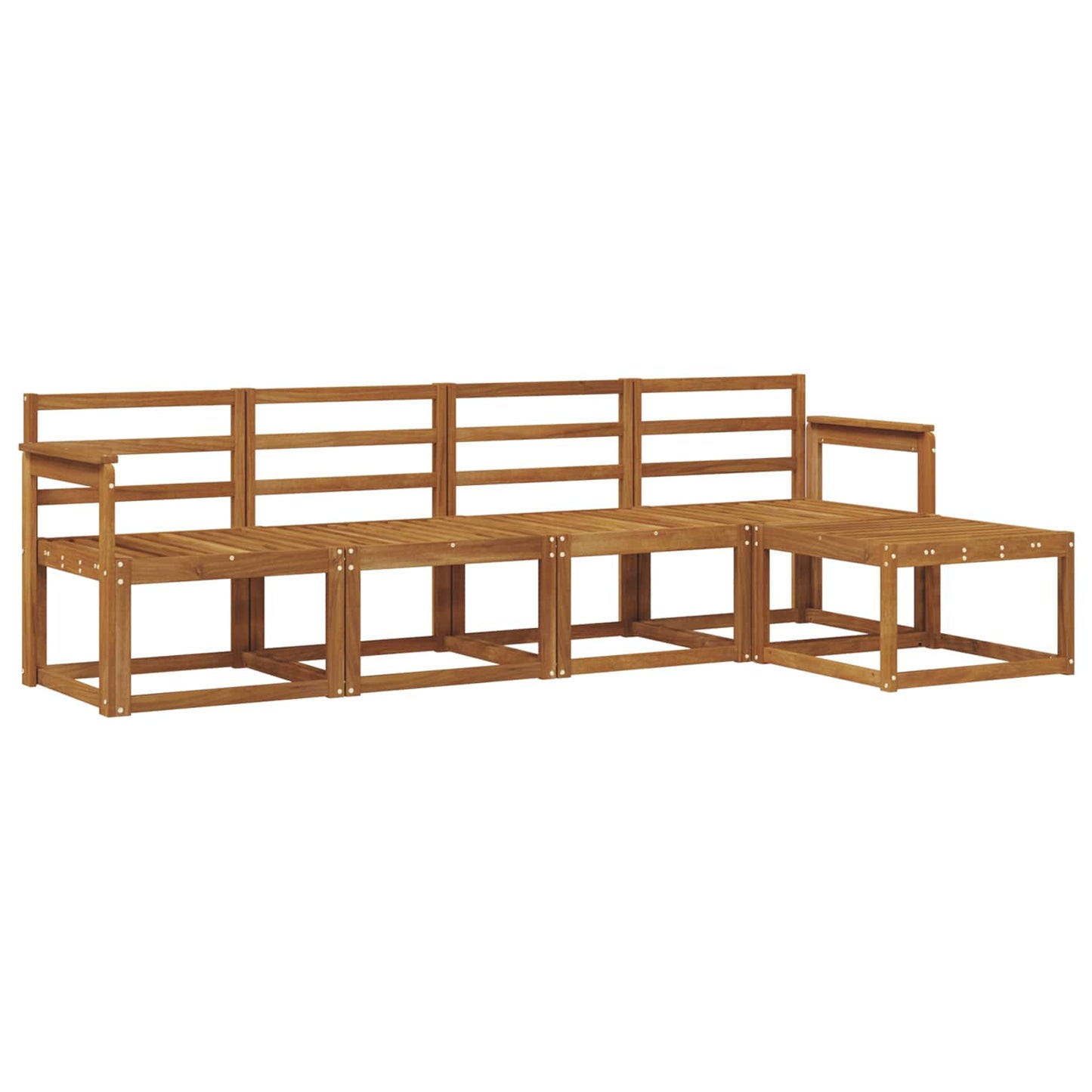 Utendørs sofa-sett 5 pcs Naturlig Solid akasietre