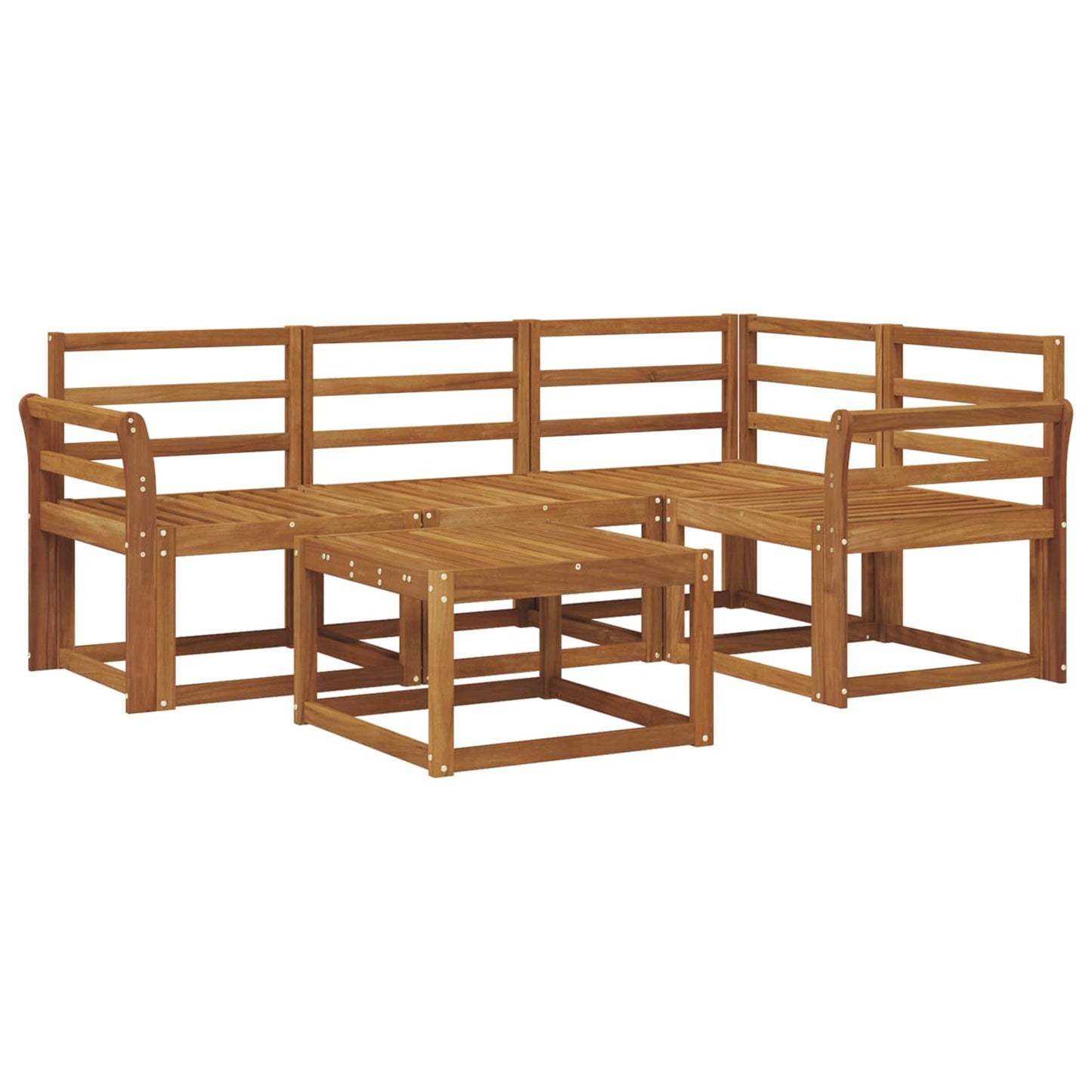 Utendørs sofa-sett 5 pcs Naturlig Solid akasietre