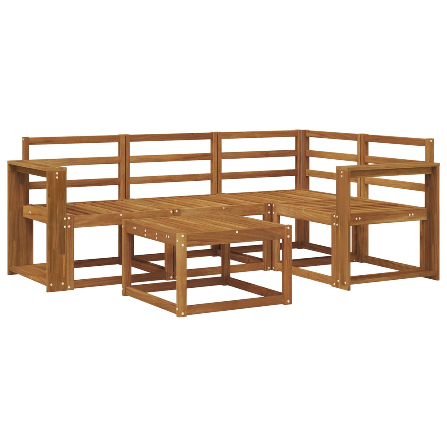 Utendørs sofa-sett 5 pcs Naturlig Solid akasietre