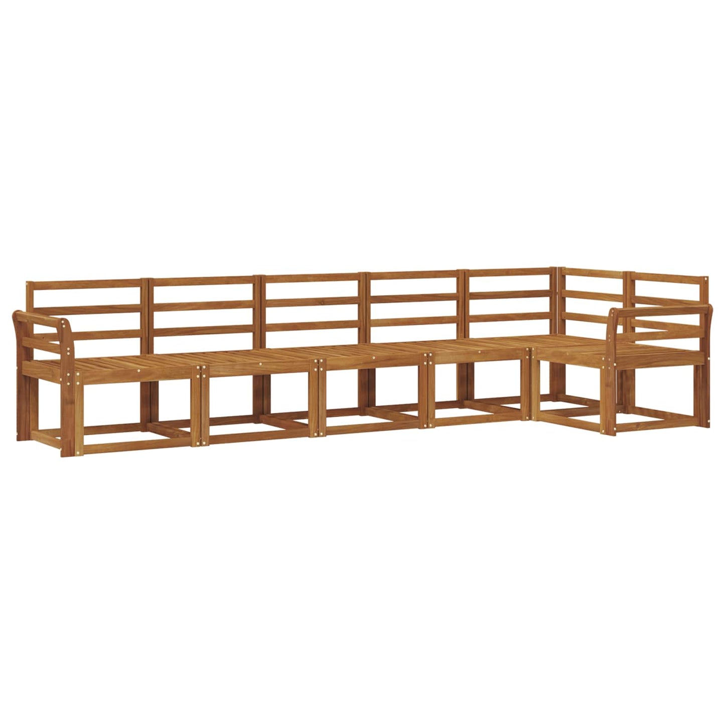 Utendørs sofa-sett 6 pcs Naturlig Solid akasietre
