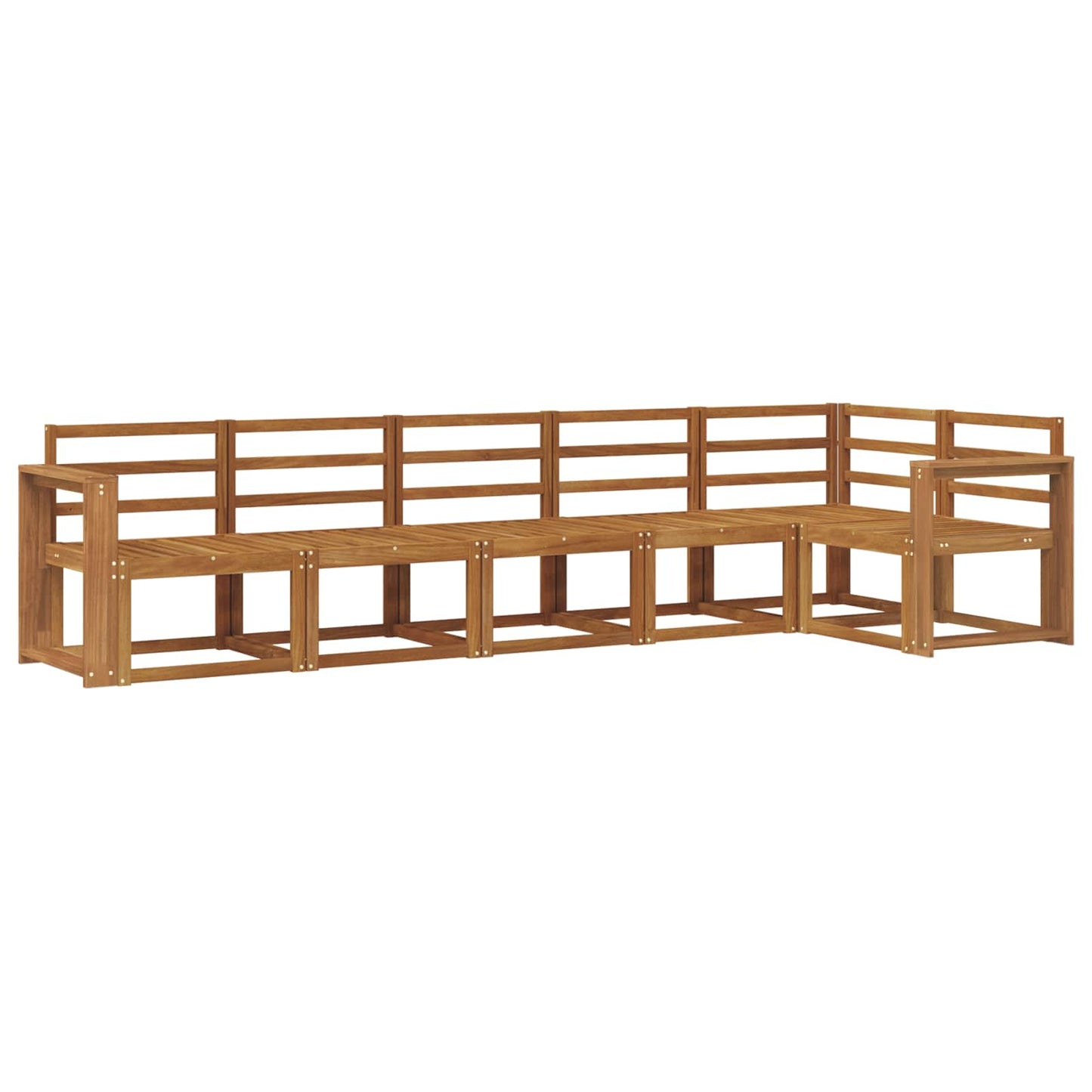 Utendørs sofa-sett 6 pcs Naturlig Solid akasietre