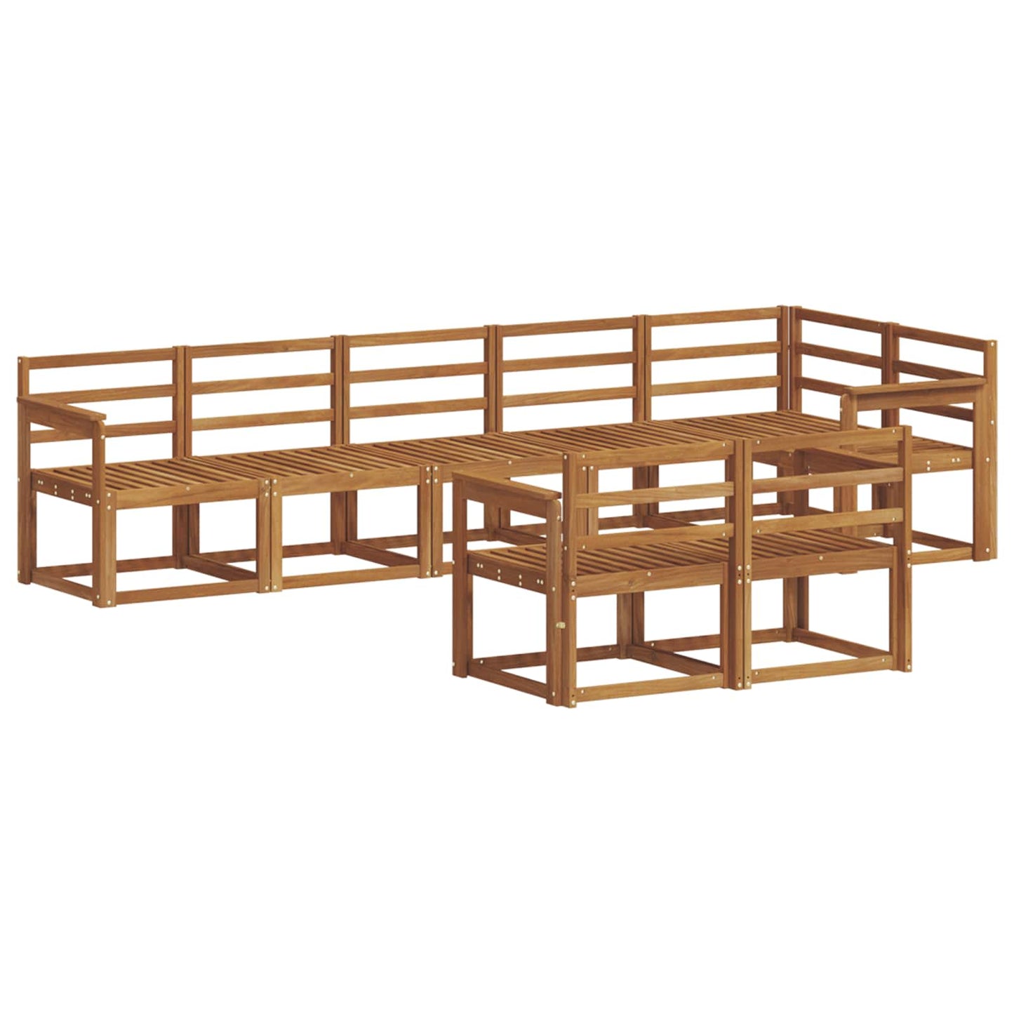 Utendørs sofa-sett 8 pcs Naturlig Solid akasietre