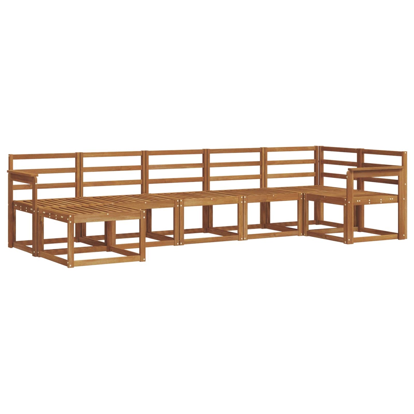 Utendørs sofa-sett 7 pcs Naturlig Solid akasietre