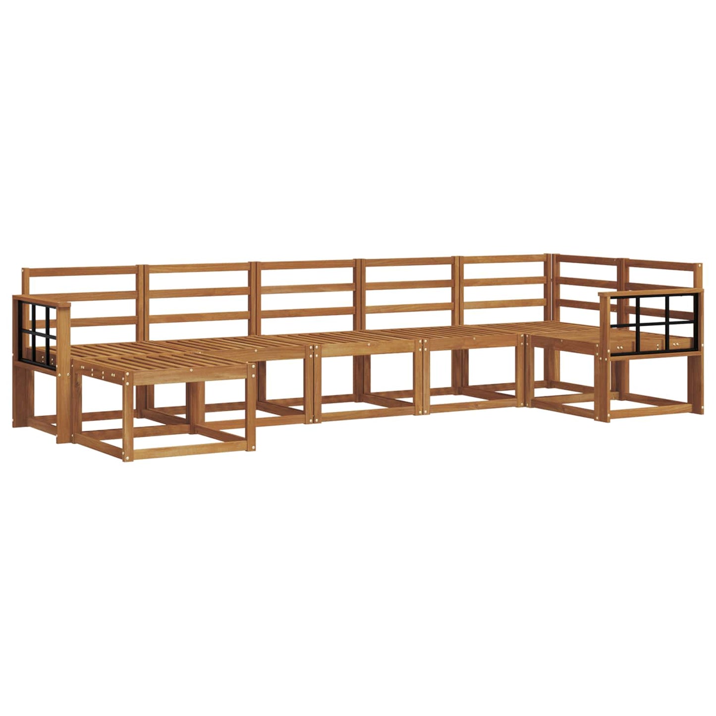 Utendørs sofa-sett 7 pcs Naturlig Solid akasietre