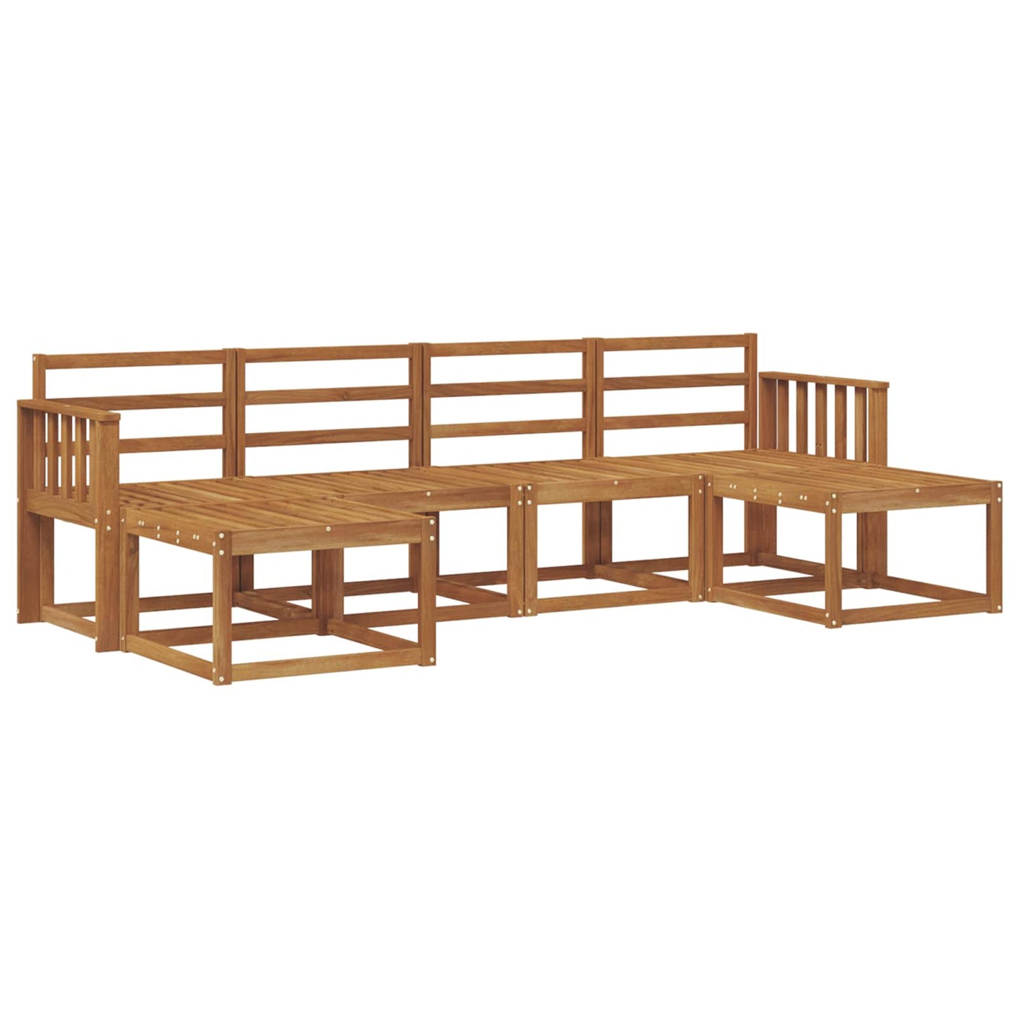 Utendørs sofa-sett 6 pcs Naturlig Konstruert tre