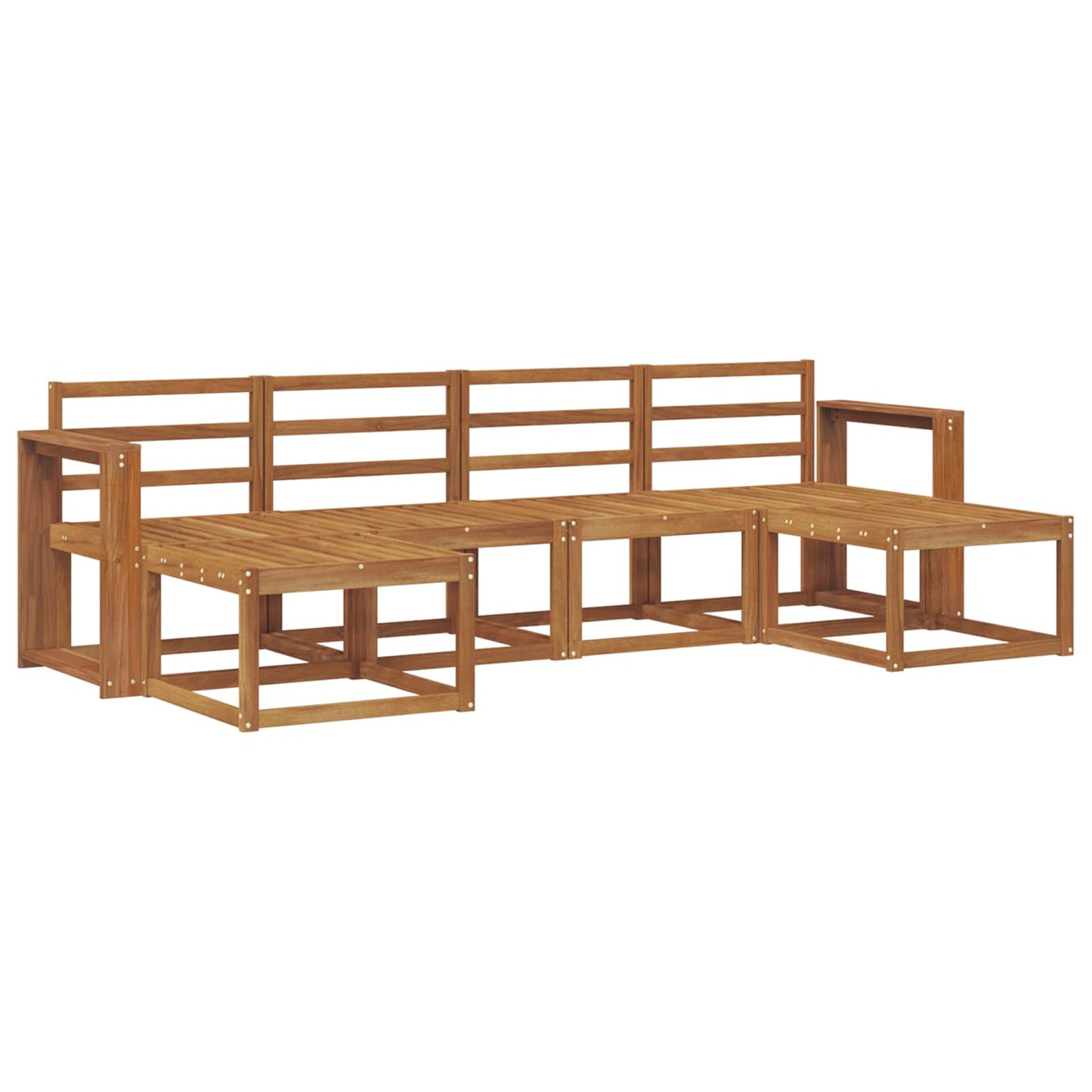 Utendørs sofa-sett 6 pcs Naturlig Konstruert tre