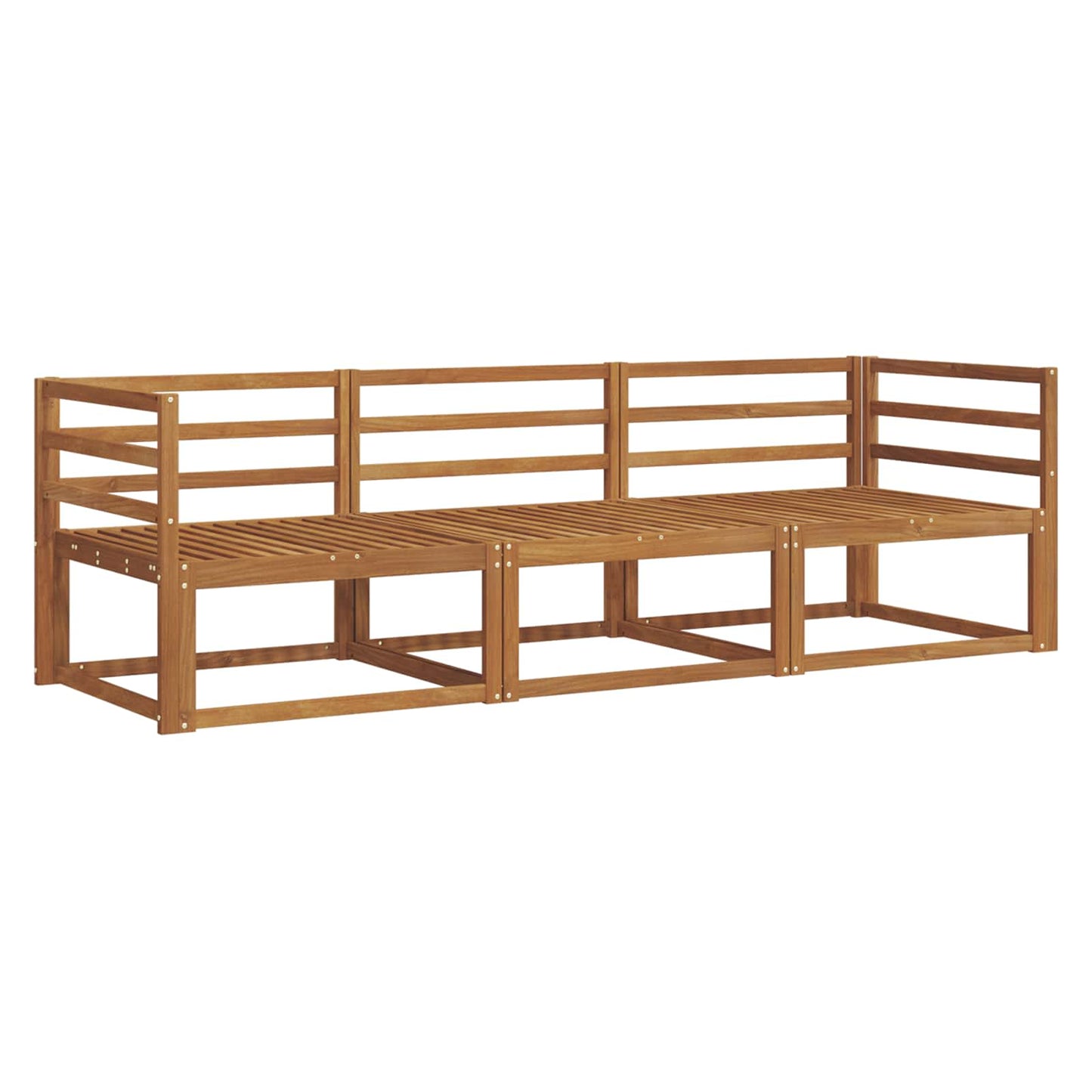 Utendørs sofa-sett 3 pcs Naturlig Solid akasietre