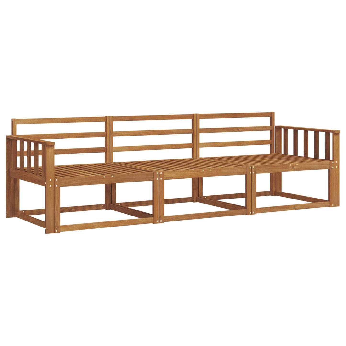 Utendørs sofa-sett 3 pcs Naturlig Solid akasietre
