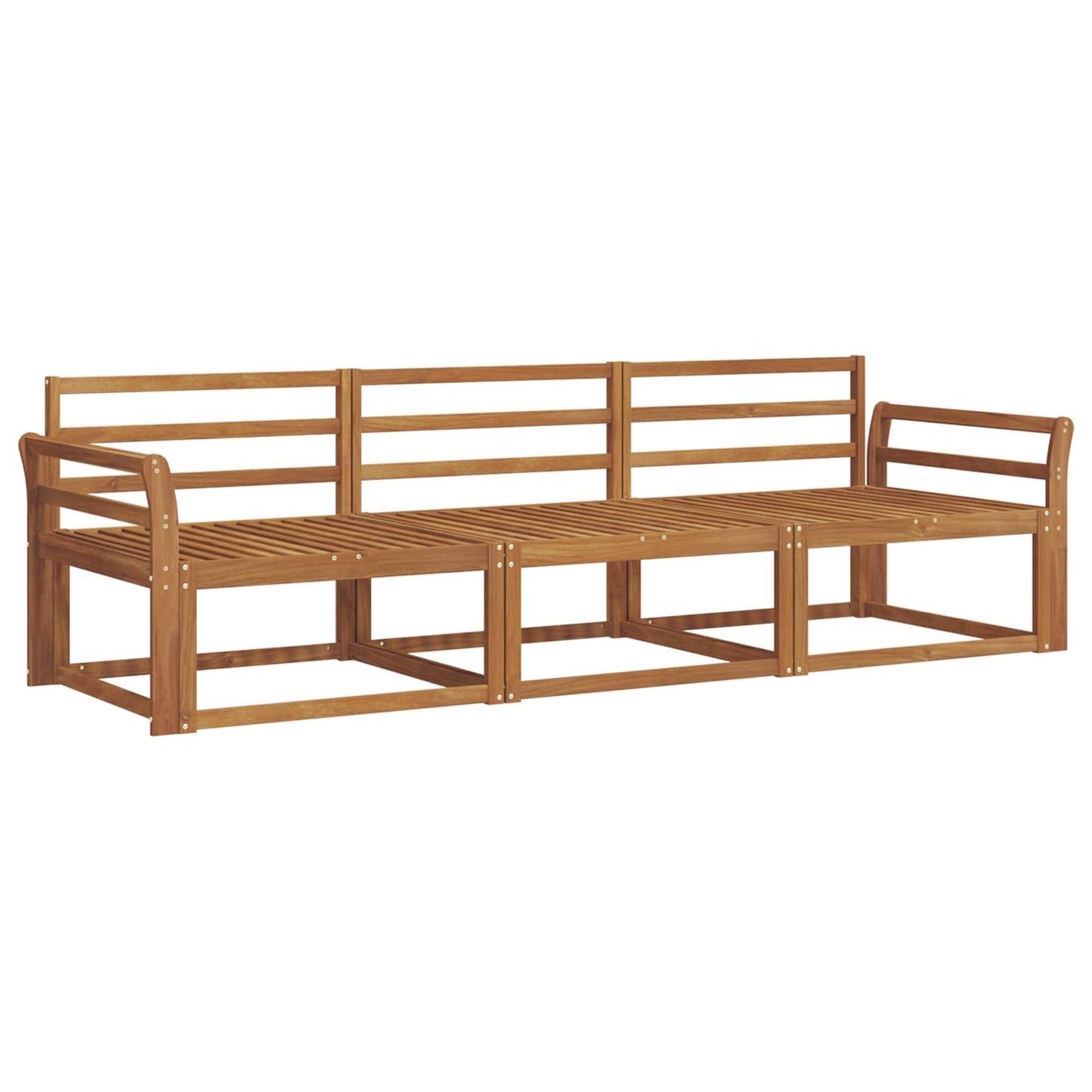 Utendørs sofa-sett 3 pcs Naturlig Solid akasietre