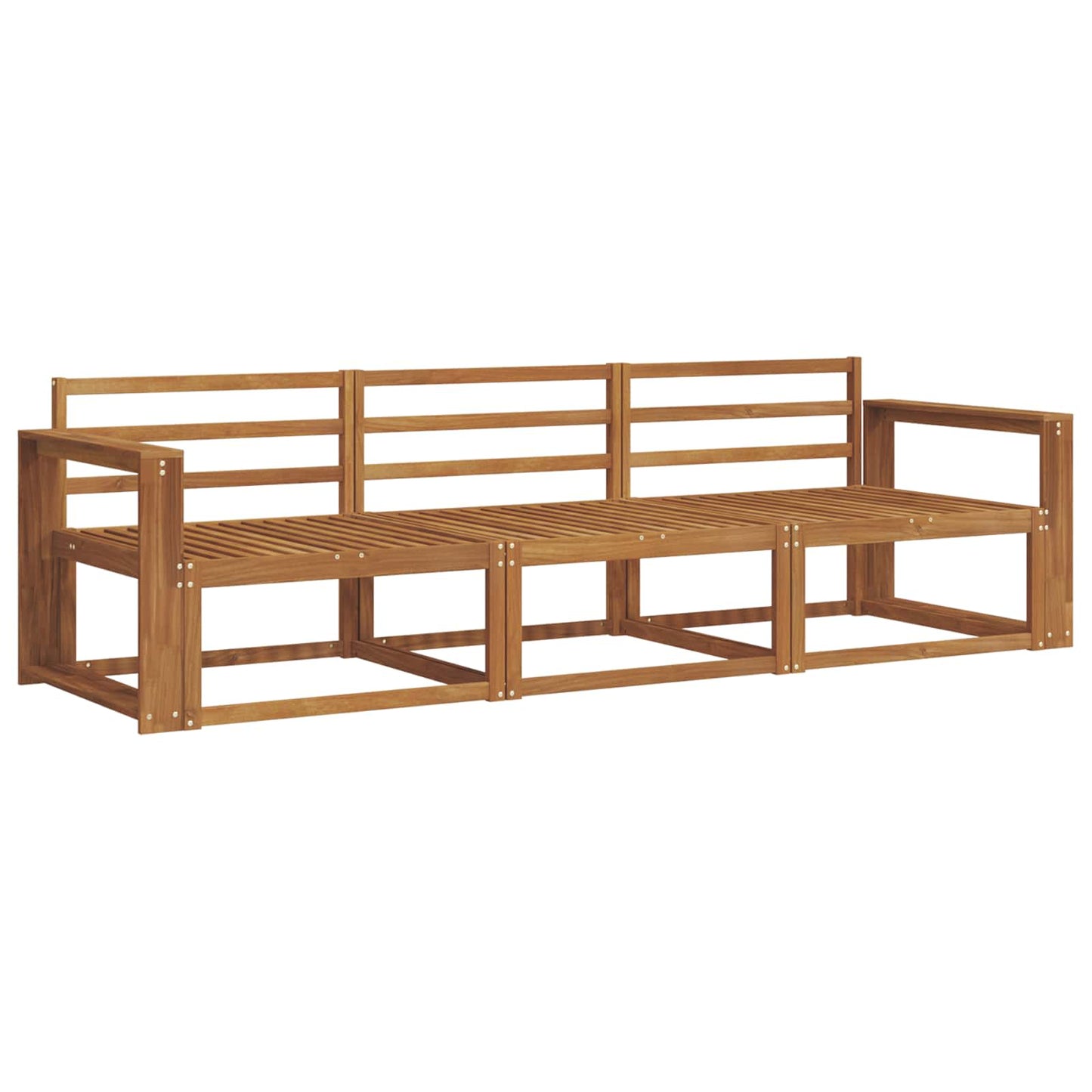 Utendørs sofa-sett 3 pcs Naturlig Solid akasietre