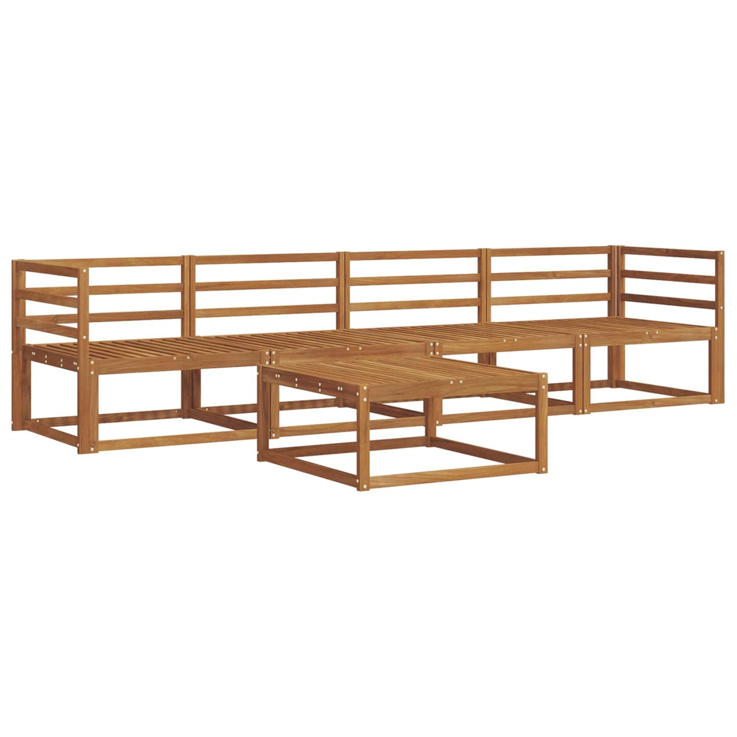 Utendørs sofa-sett 5 pcs Naturlig Solid akasietre
