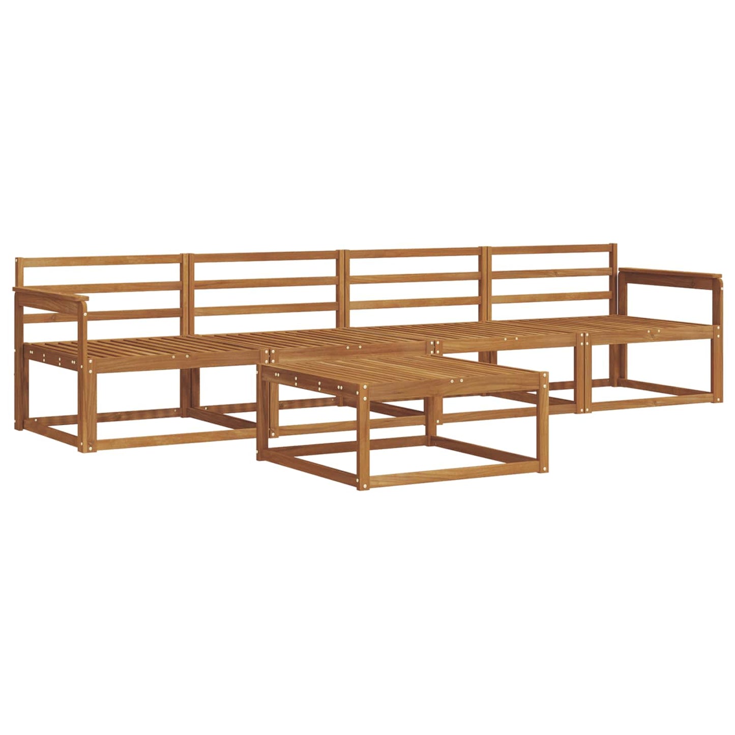 Utendørs sofa-sett 5 pcs Naturlig Solid akasietre