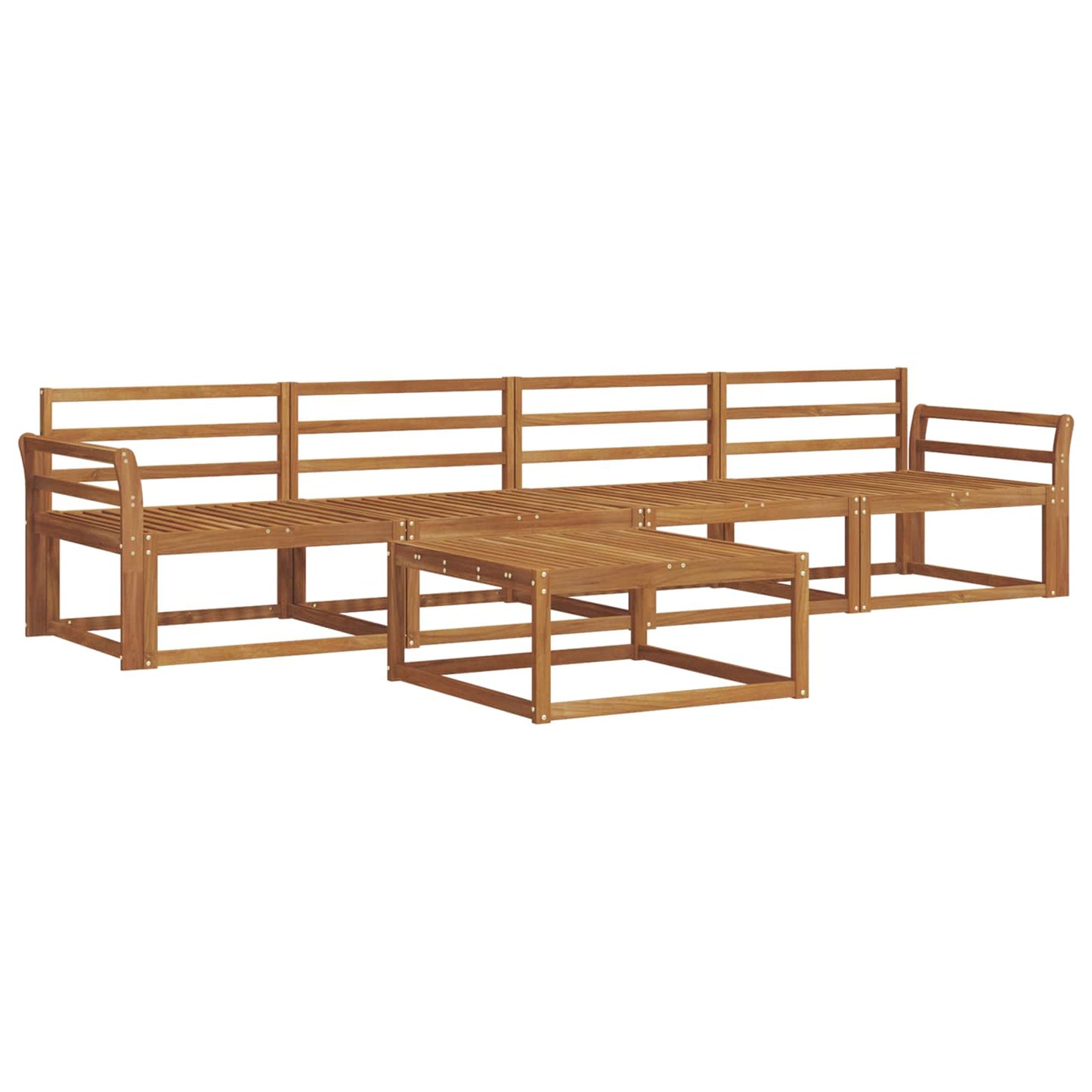 Utendørs sofa-sett 5 pcs Naturlig Solid akasietre