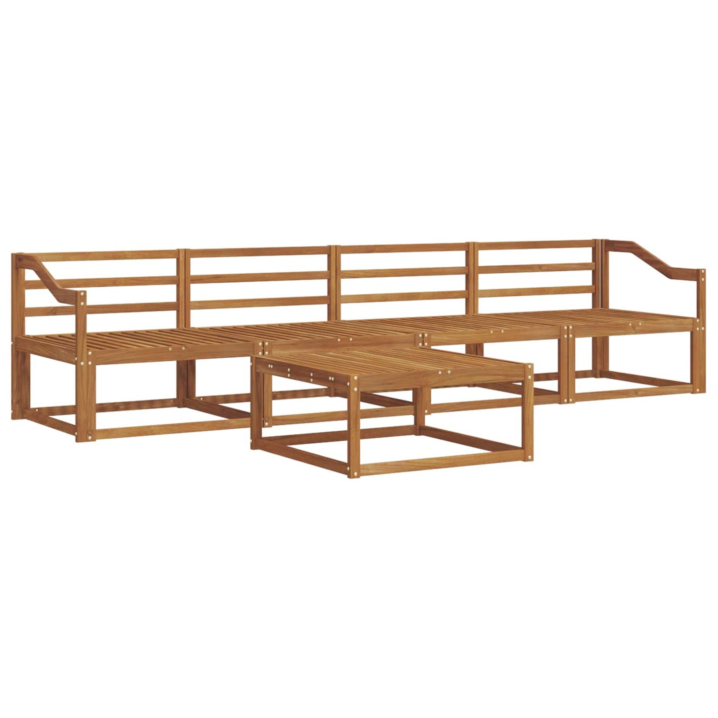 Utendørs sofa-sett 5 pcs Naturlig Solid akasietre