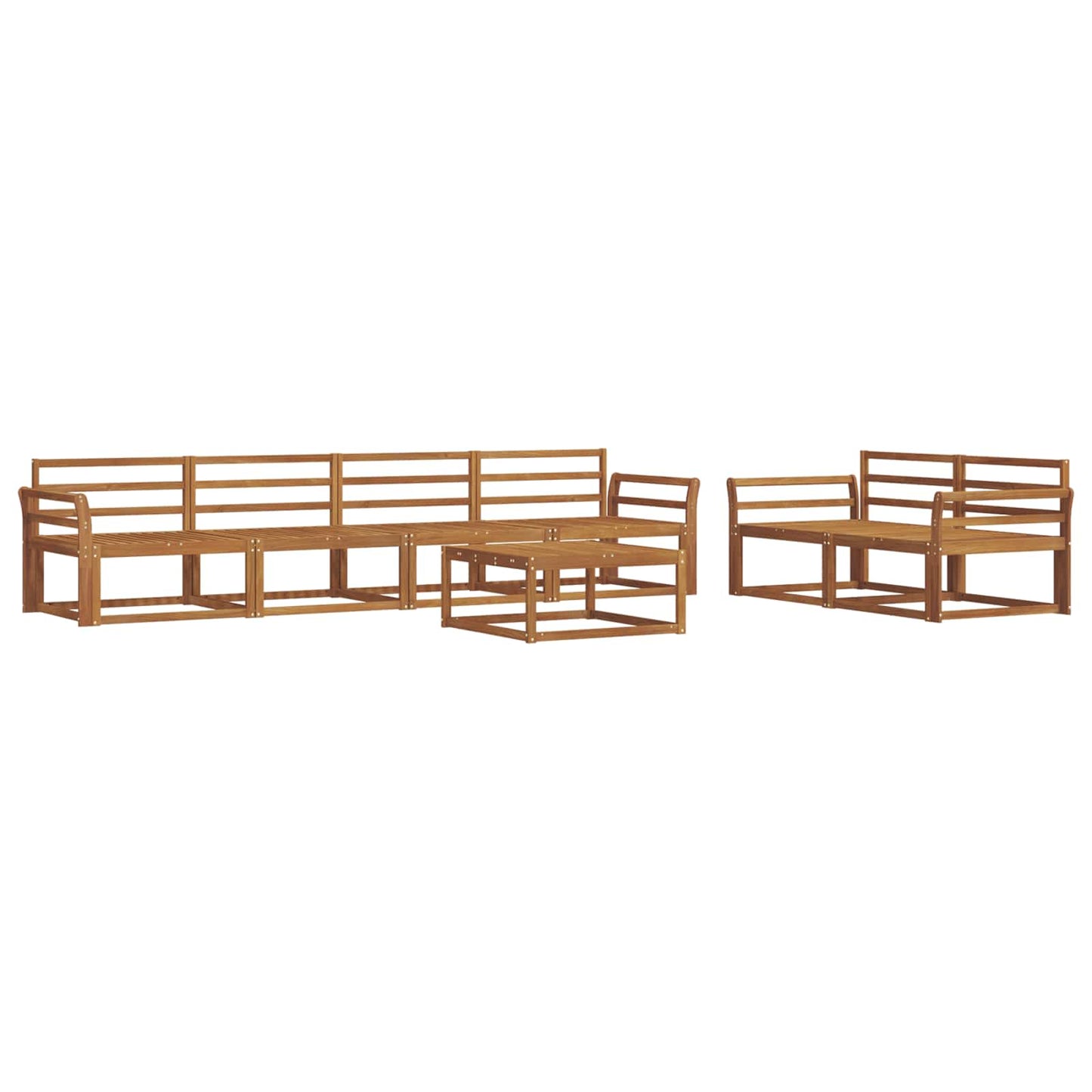 Utendørs sofa-sett 7 pcs Naturlig Solid akasietre