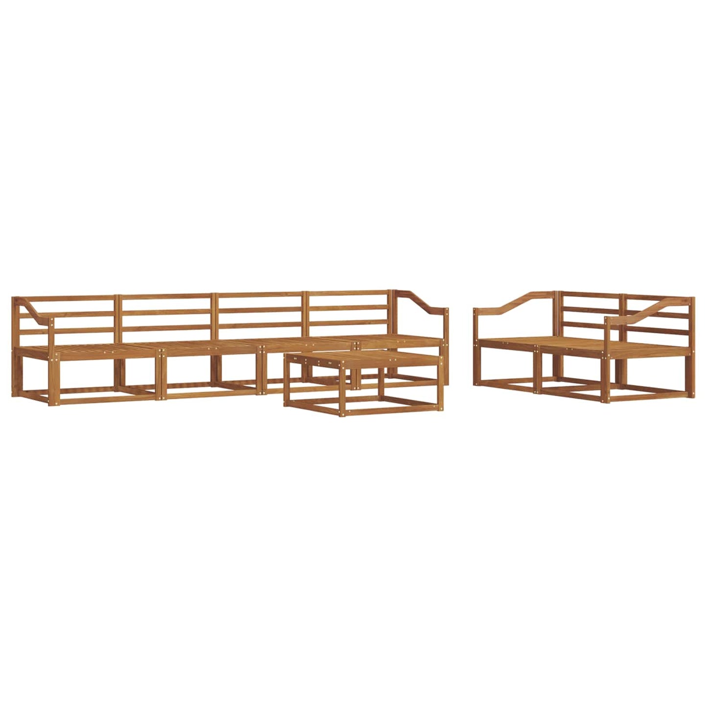 Utendørs sofa-sett 7 pcs Naturlig Solid akasietre