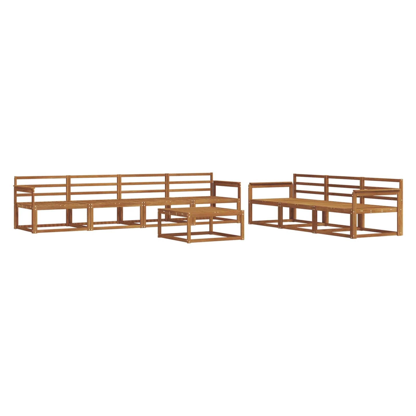 Utendørs sofa-sett 8 pcs Naturlig Solid akasietre