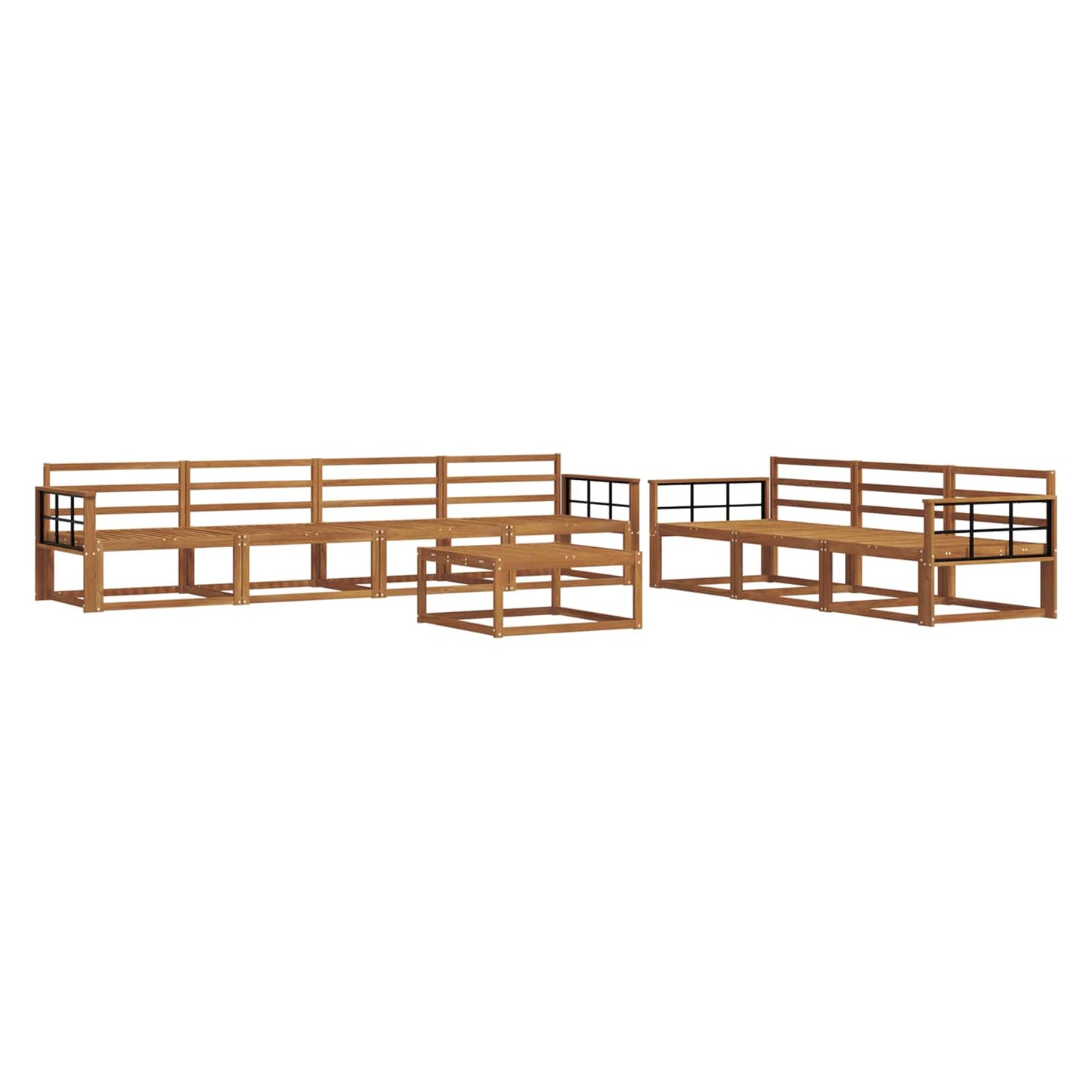 Utendørs sofa-sett 8 pcs Naturlig Solid akasietre