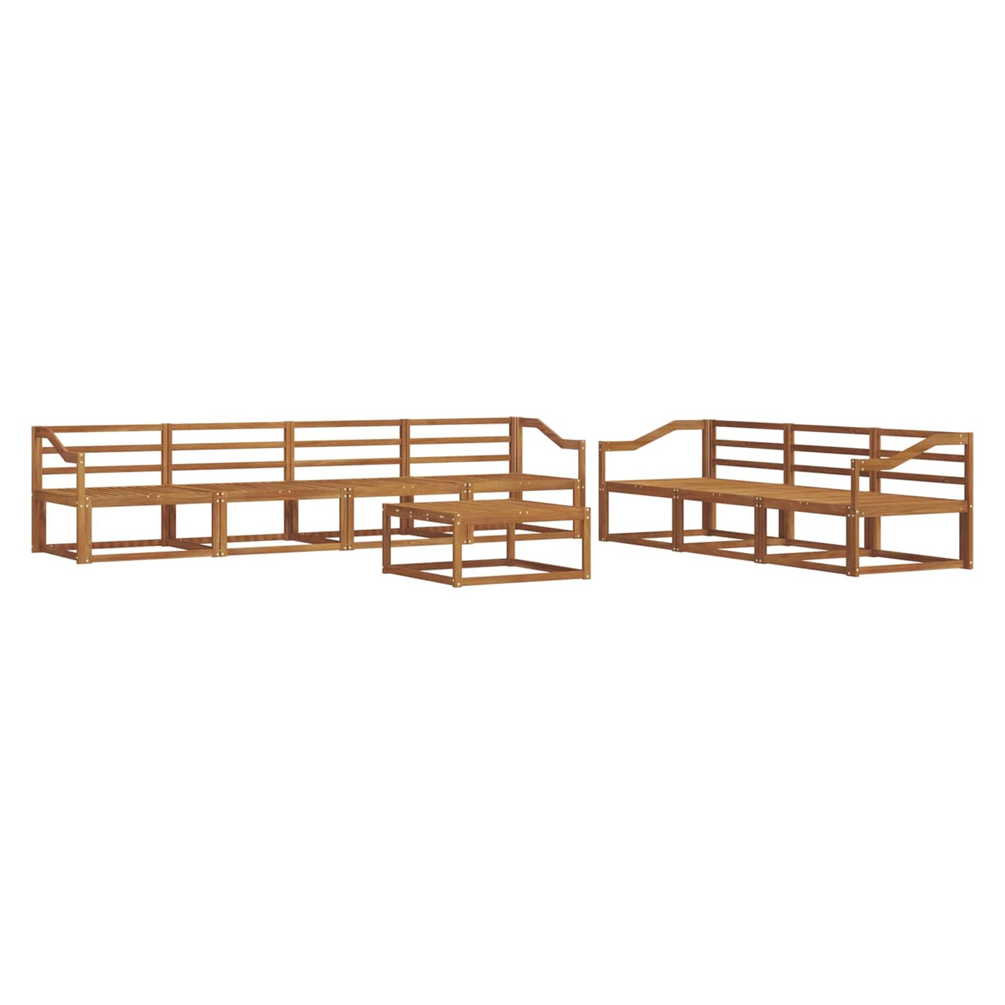 Utendørs sofa-sett 8 pcs Naturlig Solid akasietre