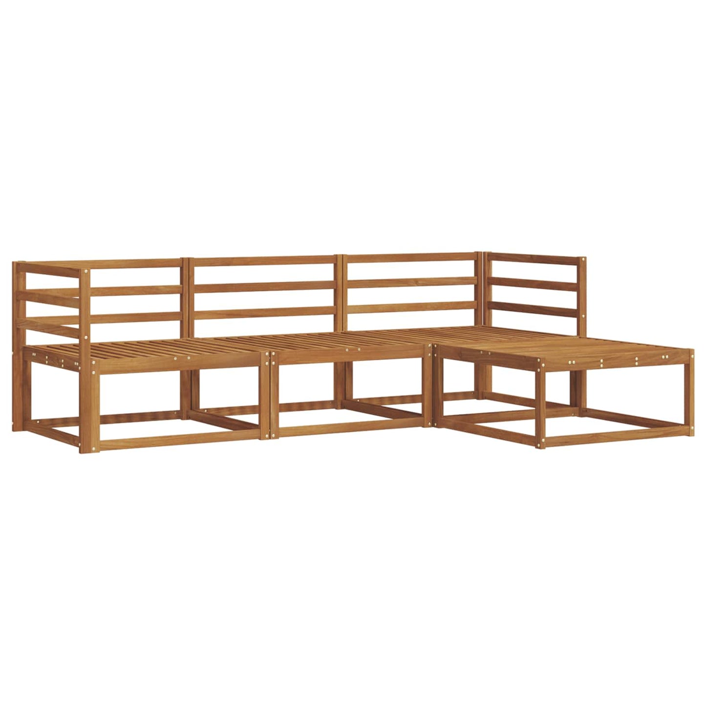 Utendørs sofa-sett 4 pcs Naturlig Solid akasietre