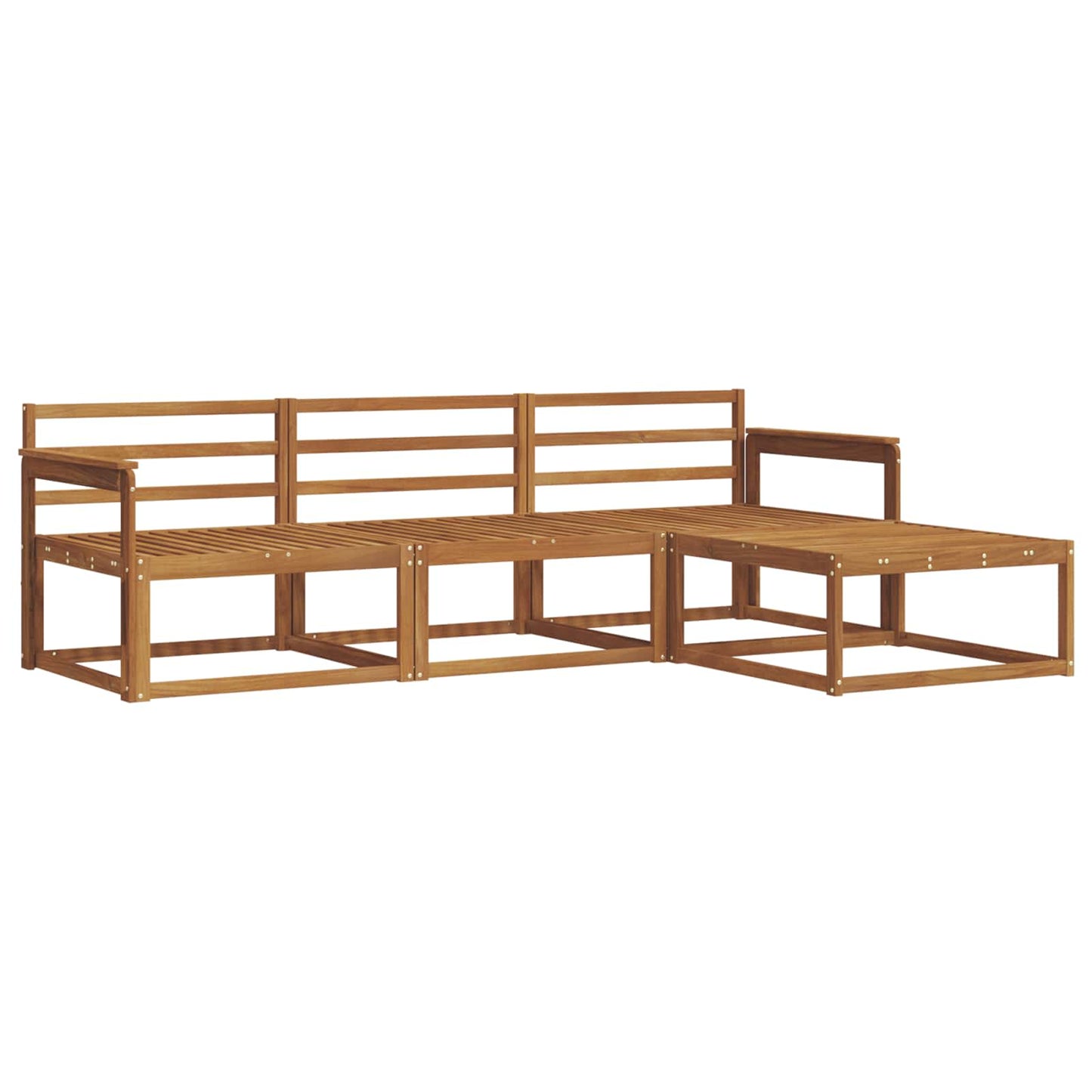 Utendørs sofa-sett 4 pcs Naturlig Solid akasietre