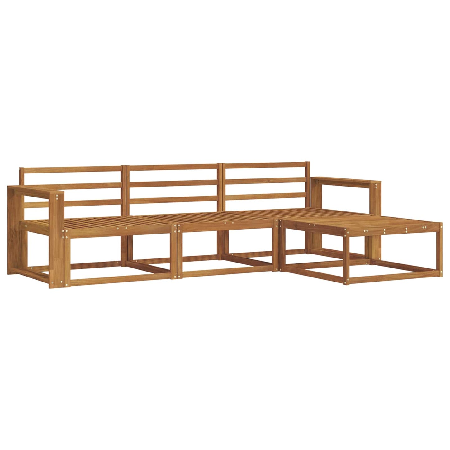 Utendørs sofa-sett 4 pcs Naturlig Solid akasietre