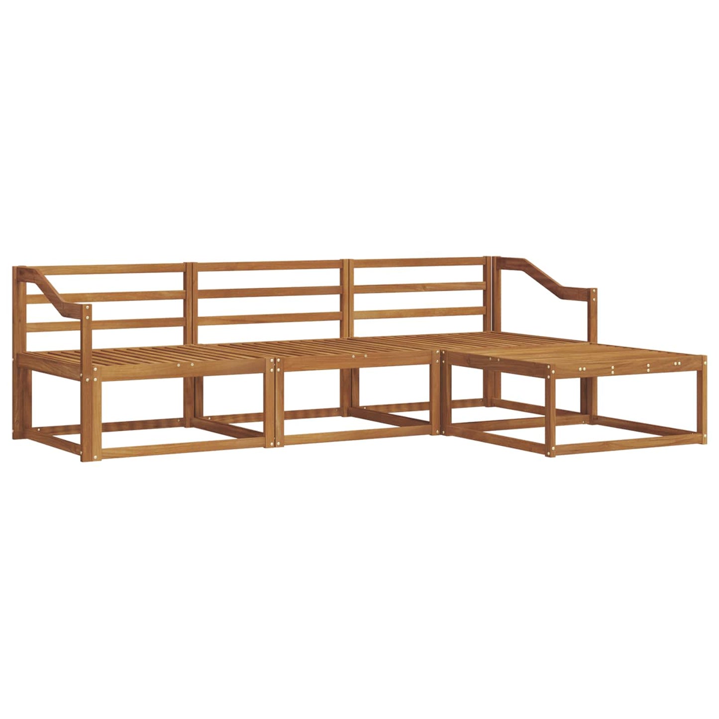 Utendørs sofa-sett 4 pcs Naturlig Solid akasietre