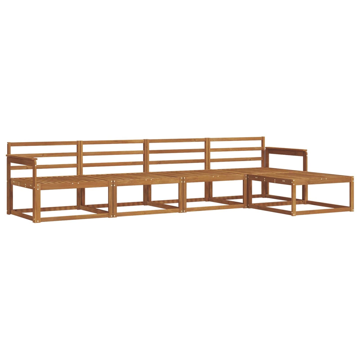 Utendørs sofa-sett 5 pcs Naturlig Solid akasietre