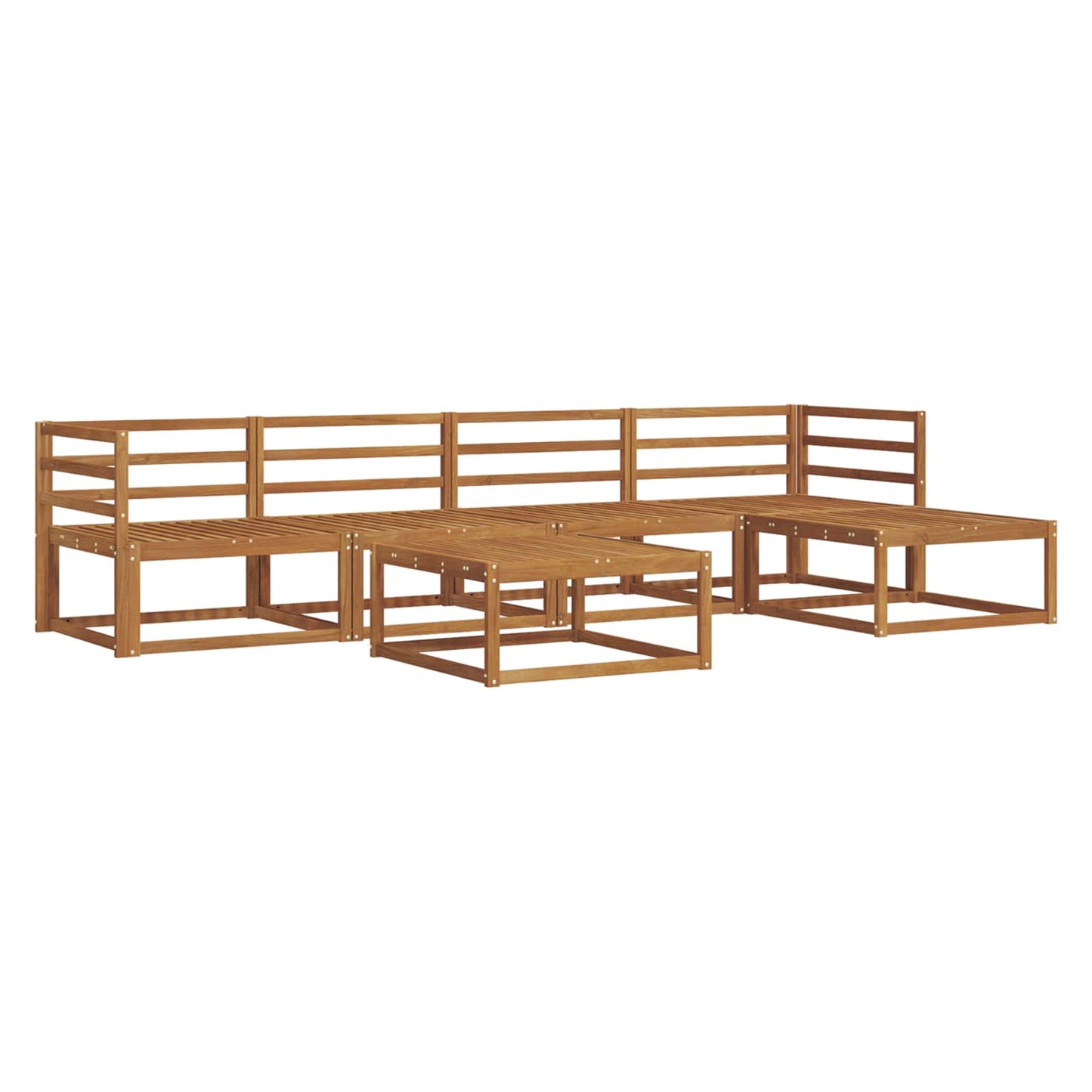 Utendørs sofa-sett 6 pcs Naturlig Solid akasietre