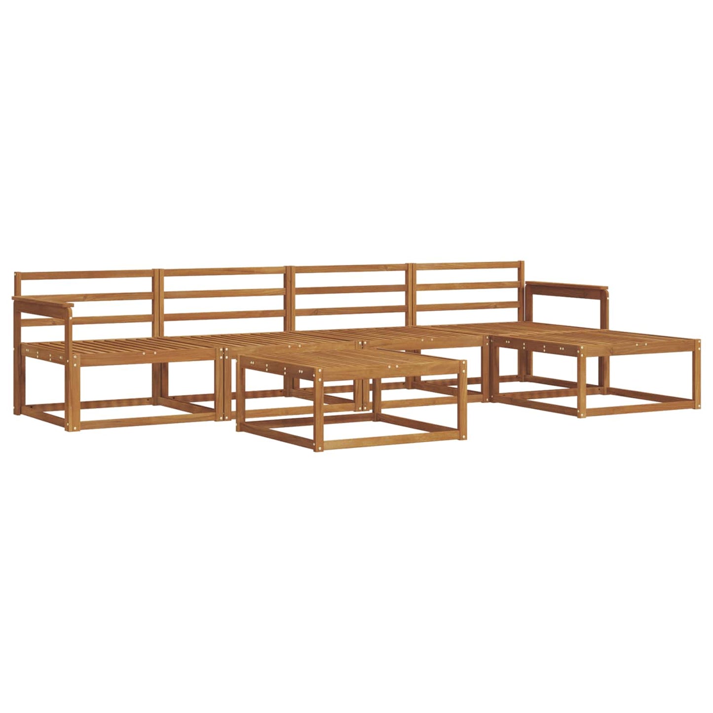 Utendørs sofa-sett 6 pcs Naturlig Solid akasietre