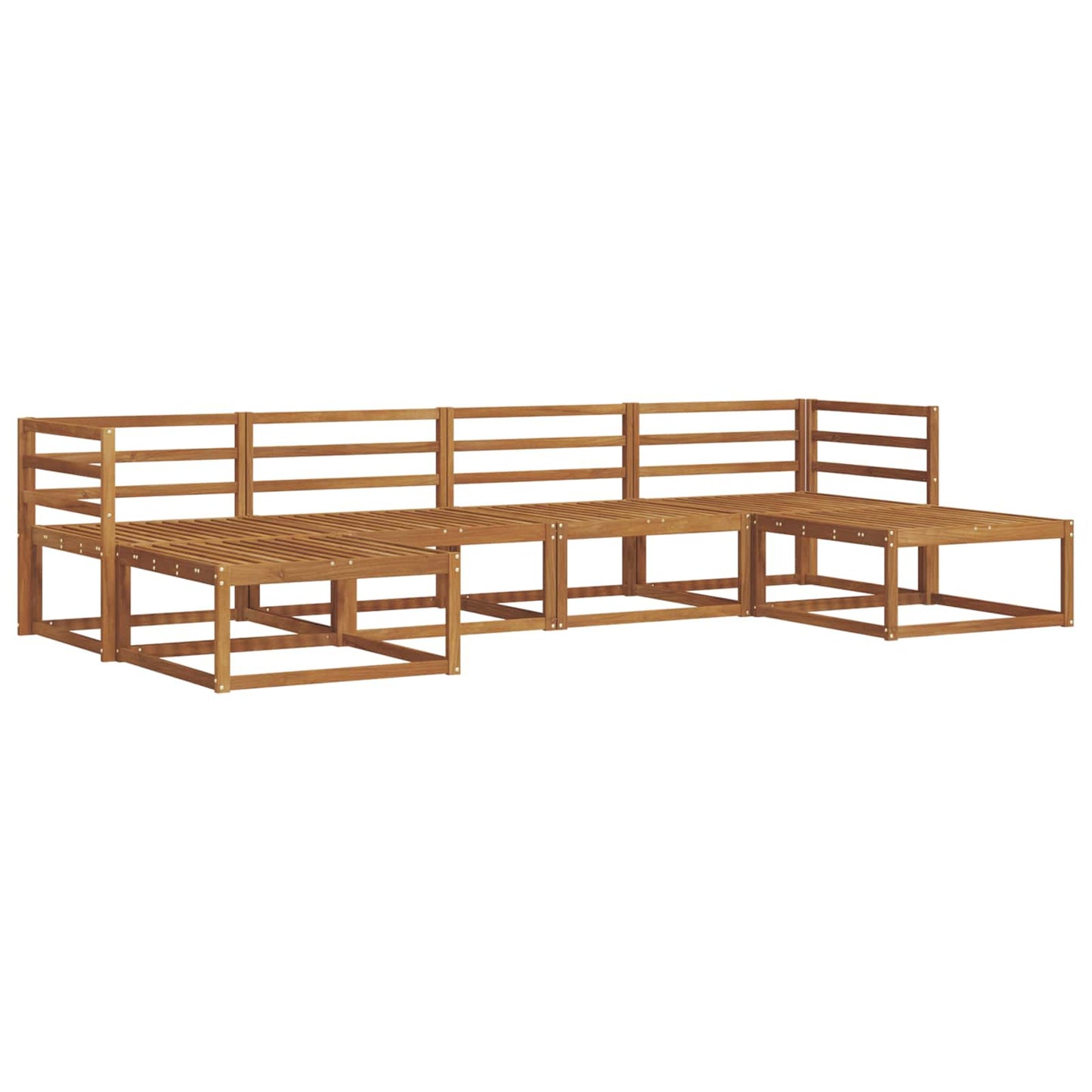 Utendørs sofa-sett 6 pcs Naturlig Solid akasietre vidaXL