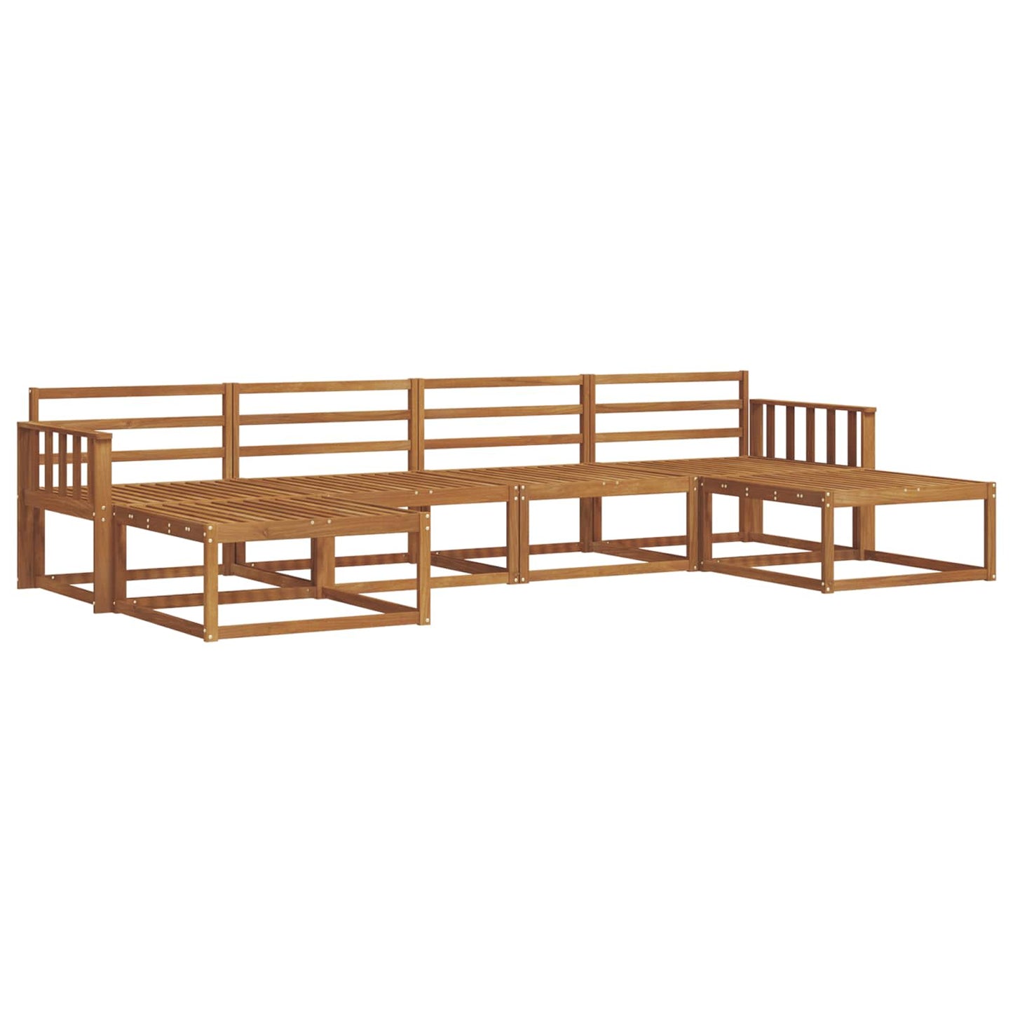 Utendørs sofa-sett 6 pcs Naturlig Solid akasietre vidaXL