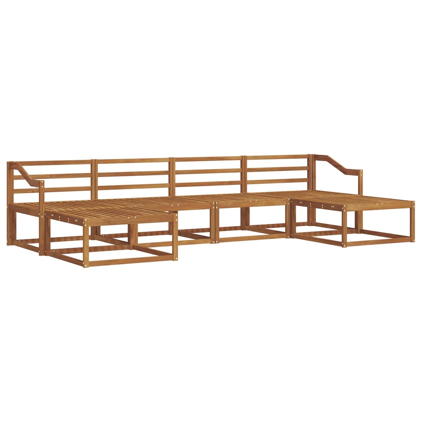 Utendørs sofa-sett 6 pcs Naturlig Solid akasietre vidaXL