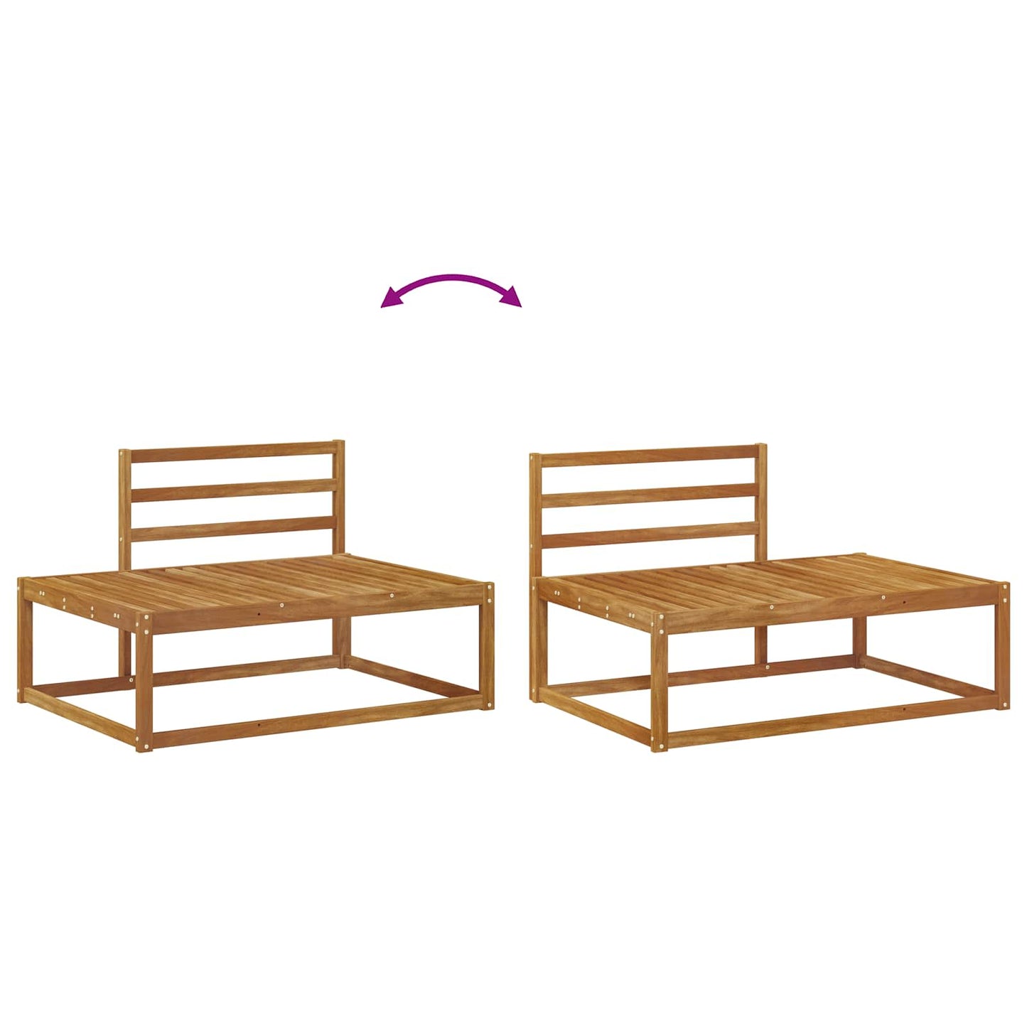 Utendørs sofa-sett Naturlig Solid akasietre
