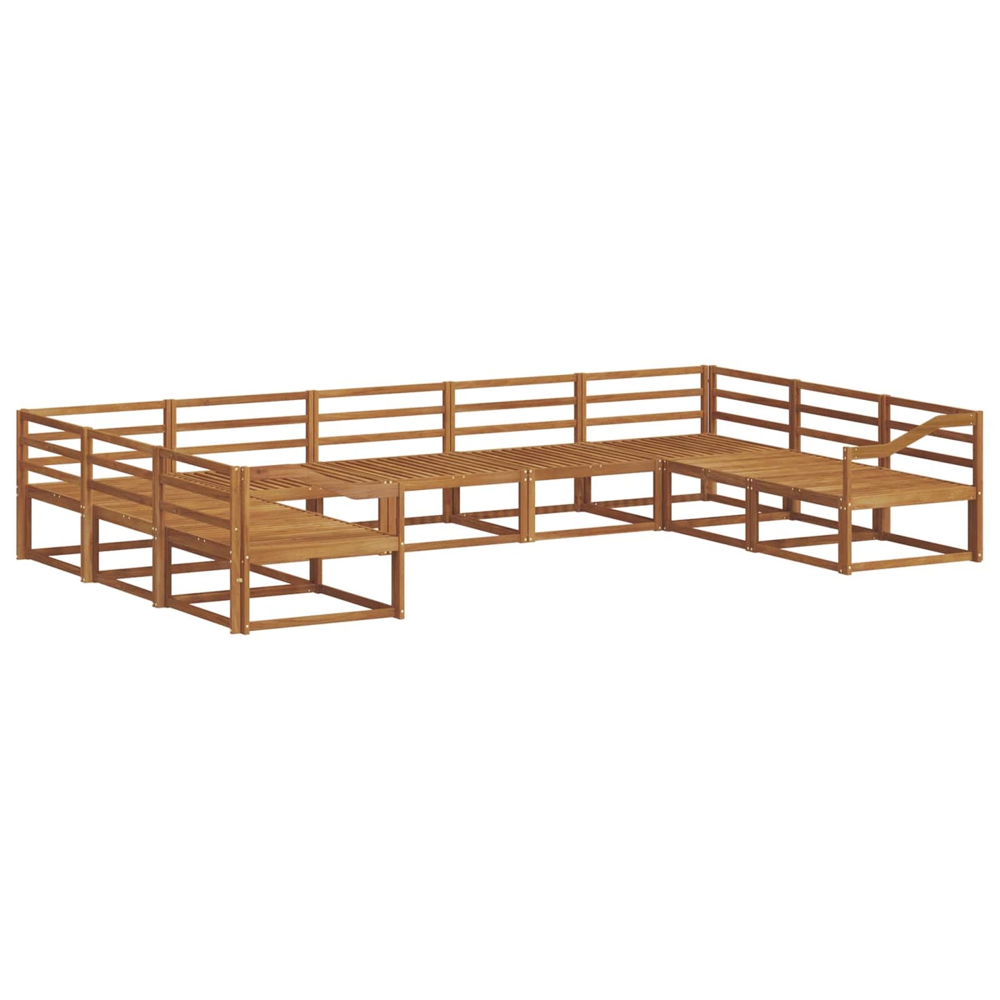 Utendørs sofa-sett 9 pcs Naturlig Solid akasietre