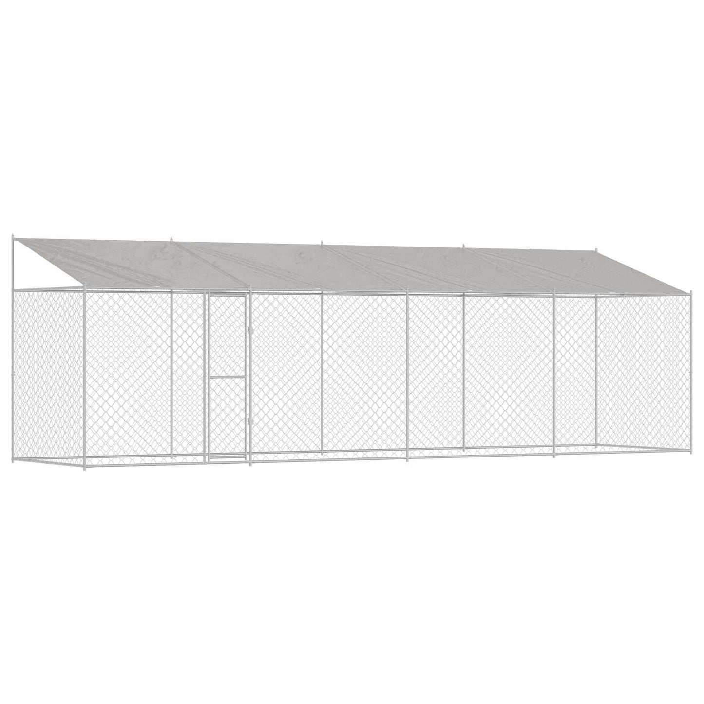 Hundebur med tak sølv 800 x 200 x 256 cm Stål og PE
