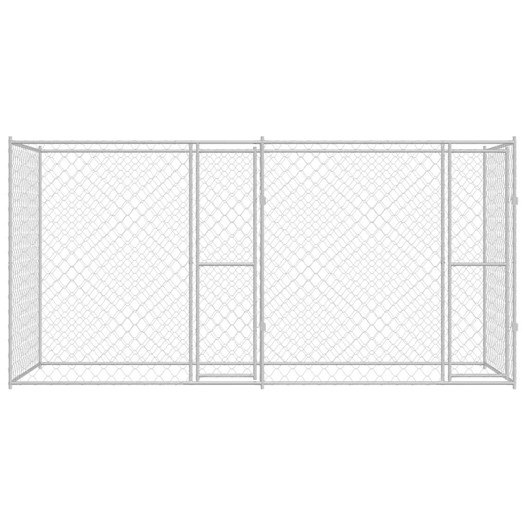 Hundebur sølv 400 x 200 x 200 cm Galvanisert Stål