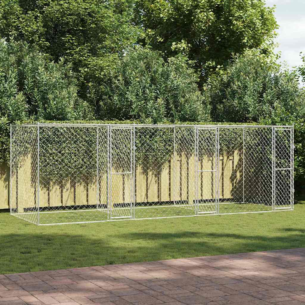 Hundebur sølv 600 x 200 x 200 cm Galvanisert Stål