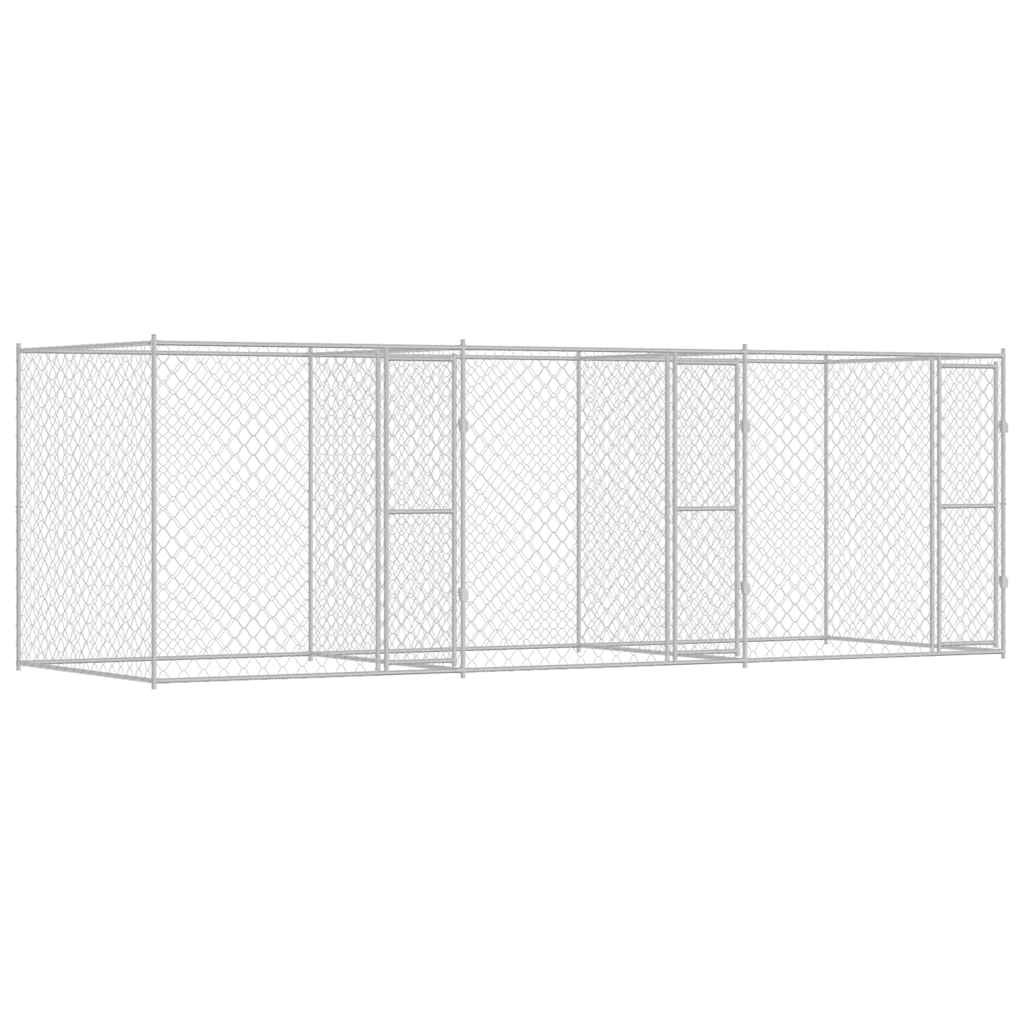 Hundebur sølv 600 x 200 x 200 cm Galvanisert Stål