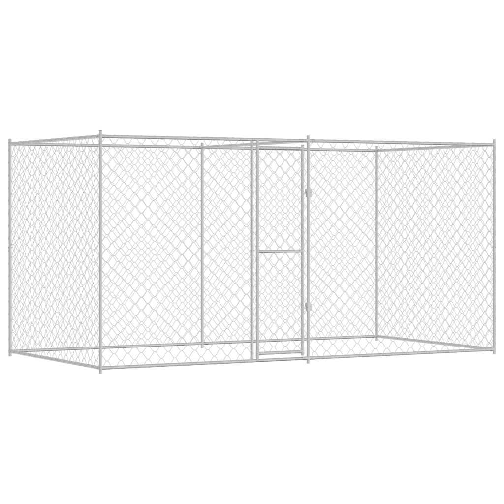 Hundebur sølv 400 x 200 x 200 cm Galvanisert Stål